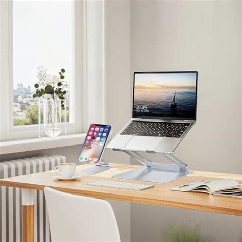 Decor & More Aluminium Laptop Stand with Phone Stand | Adjustable ...