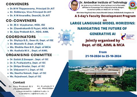 Gen AI-FDP Brochure - FDP on Gen AI - Jointly organised by Dept. of ISE ...