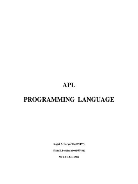 APL Tutorial 的图像结果