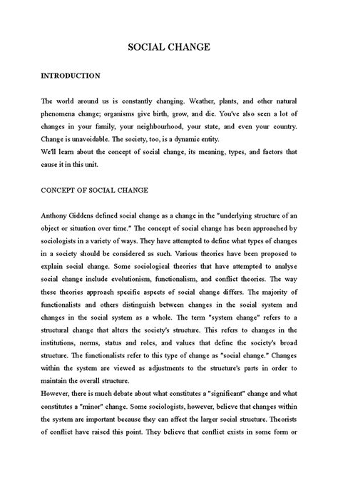Social Change: Key Concepts and Theories - Lecture Notes 8 - Studocu