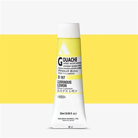 Holbein Acrylic Gouache Luminous Lemon 20ml | Artzo India