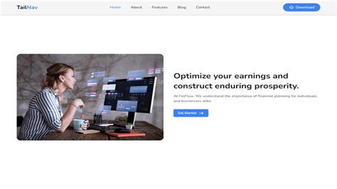 TailNav - Tailwind CSS Navbar Section HTML Template