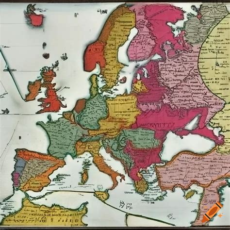 Historical map of Europe in 1444 on Craiyon