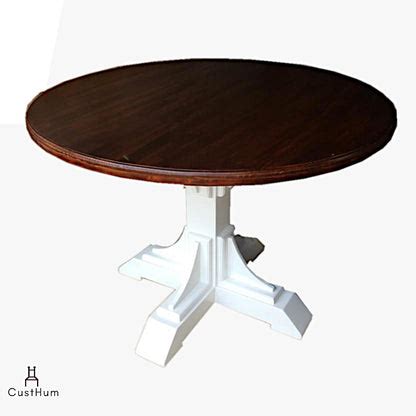 Olive - Farmhouse-style 4-Seater Solid Wood Round Dining Set – CustHum