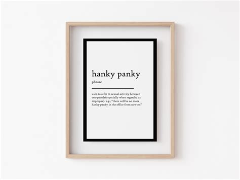 Hanky Panky - Definition Print — Lotsy.co.uk