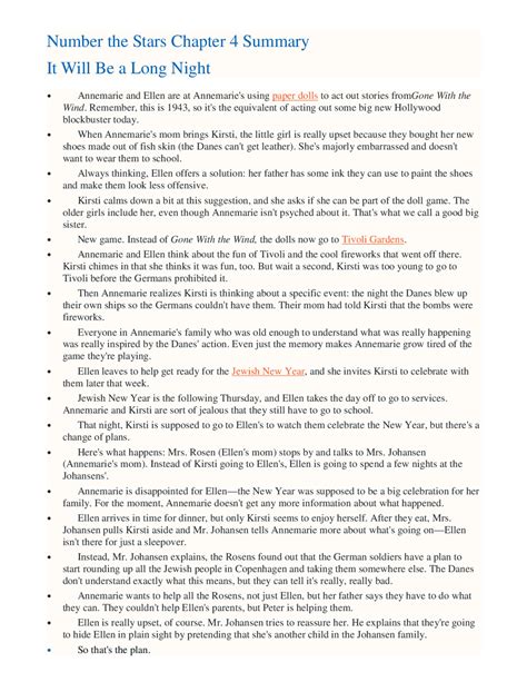 Number The Stars Summary