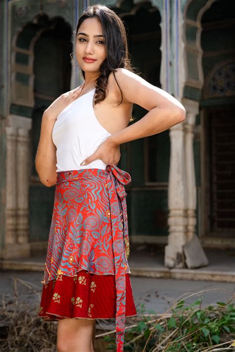 Buy Red Short Silk Wrap Skirt