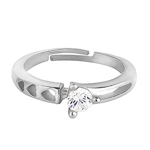 GIVA 925 Silver Zircon Bliss Ring, Adjustable | Gifts for Women and ...