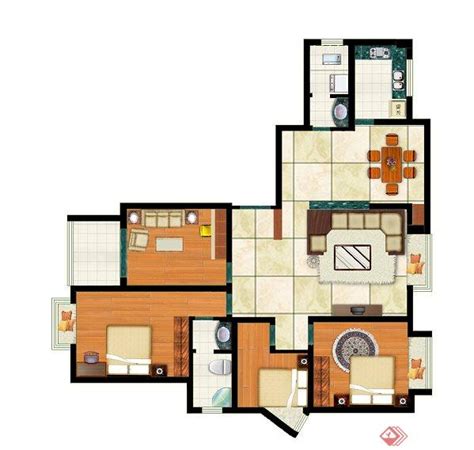 蓝光乐彩城A56㎡两房两厅一卫户型图,2室2厅1卫54.82平米- 成都透明房产网