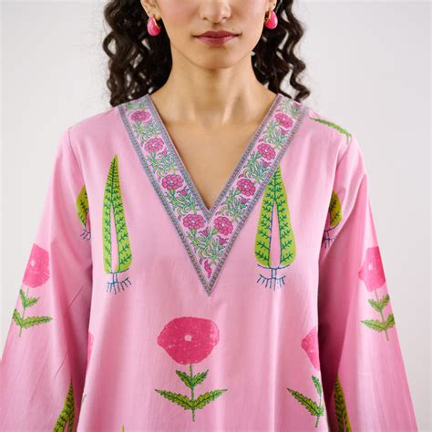 Buy Begum's Bagh Printed Co-ord Set - Baby Pink | Rustorange