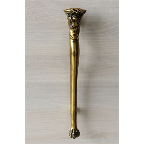 Buy Indian Art Villa Pure Brass Panther Head Design Door Handle, Height ...