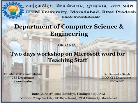 IFTMU – Activities @ IFTM University