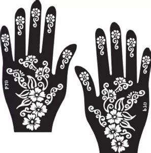 KICKWIX Mehndi Sticker Set of 2 Pes|Henna Stencil for Women, Girls and ...