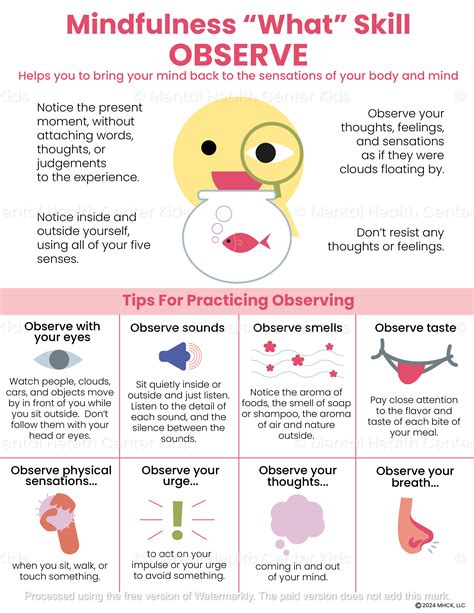 DBT Observe Mindfulness "What" Skill (PDF) | Mental health activities, Dbt mindfulness, Dbt skills