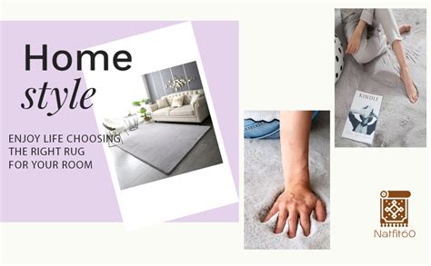 Buy NatFit60 Shaggy Floor Carpets For Living Room, Elegant Rectangular ...