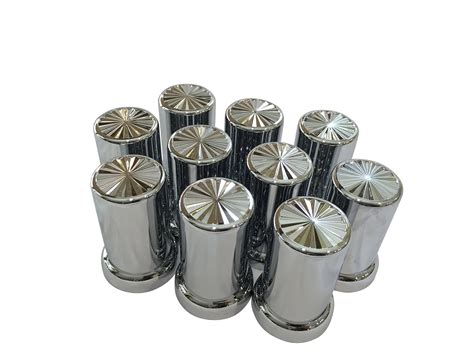 Buy 20 Pack of 33mm Lug Nut Cover Chrome Plastic Pin Wheel Style Push ...