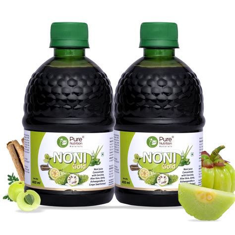 Pure Nutrition Noni Gold Detox Juice 400ml (Pack 2)|With Garcinia, Aloe ...