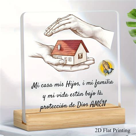 3.9x3.9 Inch Spanish Prayer Acrylic Hanging Ornament - Hand of God ...