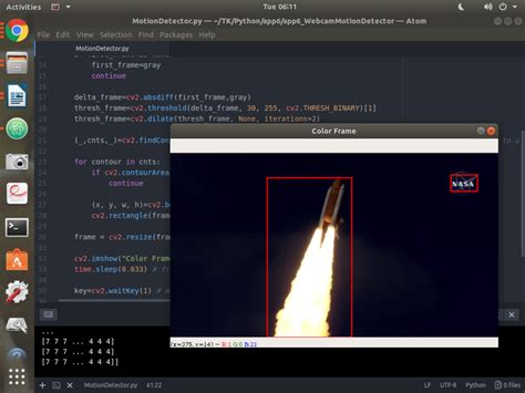 Motion Tracking Using Python 的图像结果