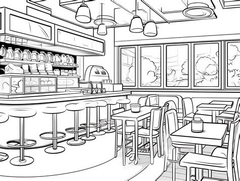 Restaurant Coloring Pages 的图像结果