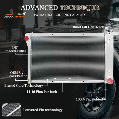 OzCoolingParts 3 Row Core Aluminum CU369 RR369N Radiator + 2 x 12 India ...