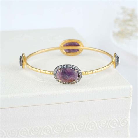Gold Plated Single Silver Bangle | 92.5 Gold Plated Silver Bangles ...