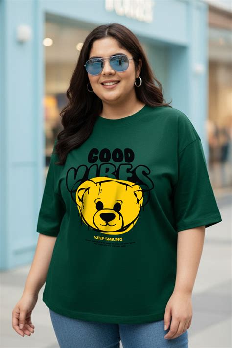 Good Vibes Green Plus Size Printed T-shirt – Juneberry