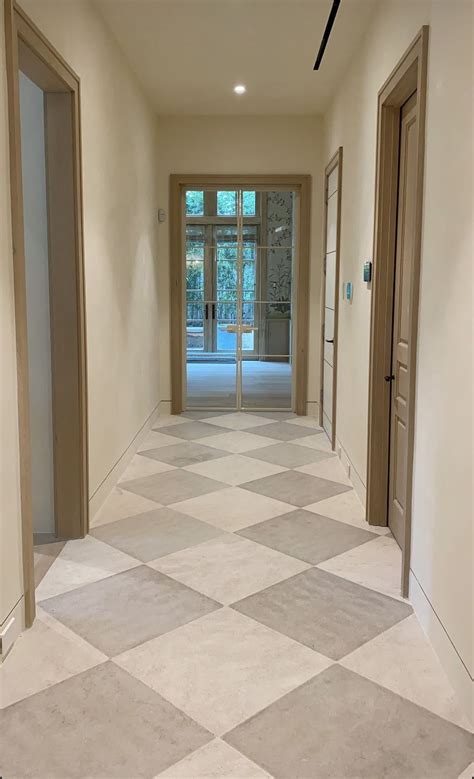 Checkered Tile Floor in Hallway