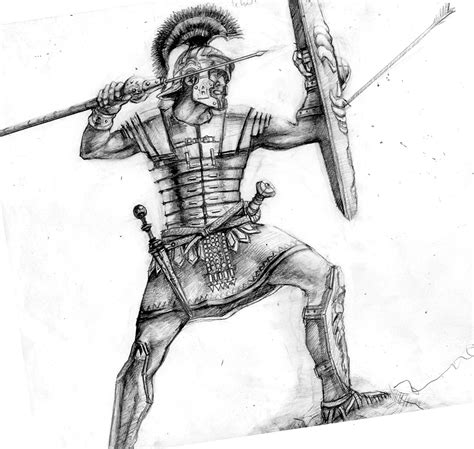 Roman Soldier Drawing Realistic - Drawing Skill