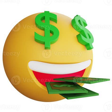 Money emoji side view clipart flat design icon isolated on transparent ...