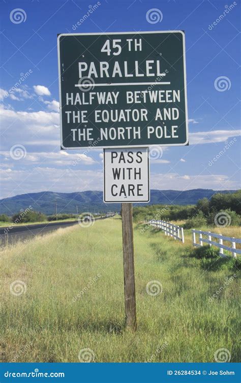 45th Parallel sign stock photo. Image of pole, passing - 26284534