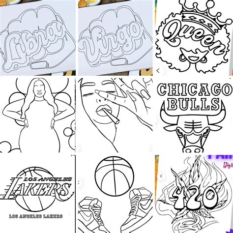 DIY Paint Party Kits Pre-drawn Canvases Complete With All - Etsy