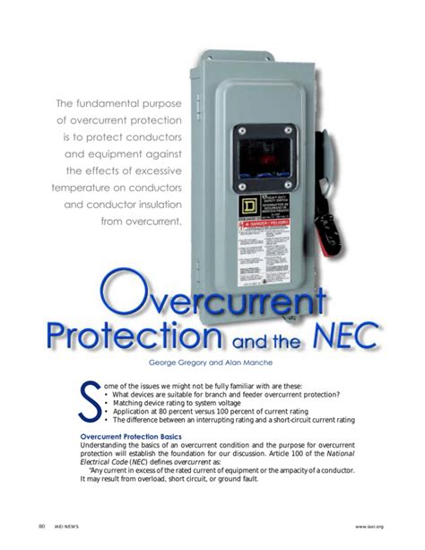 Image result for Overcurrent Protection NEC