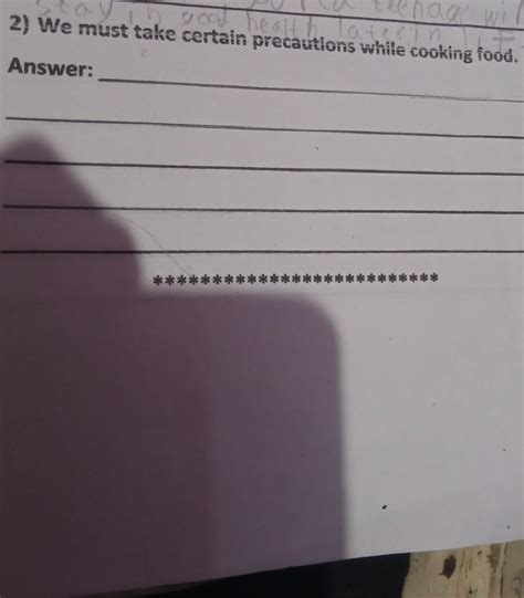 we must take certain precautions while cooking food - Brainly.in
