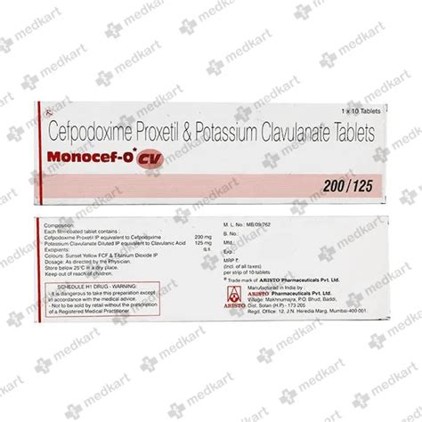 MONOCEF O CV 200MG TABLET 10'S Price, Uses, Side Effects & Substitutes ...