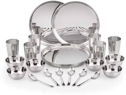NEELAM Pack of 24 Stainless Steel Premium Eco Dinner Set 24 Gauge ...