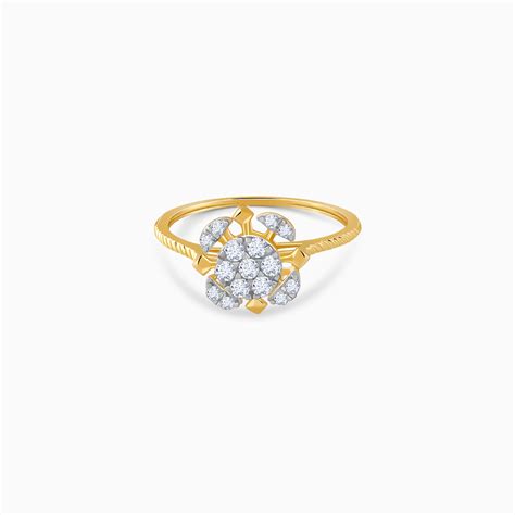 Yellow Gold Chakra Lab Grown Diamond Ring | GIVA – Heer by GIVA