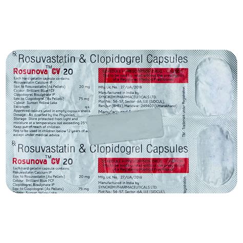 Rosunova CV 20 Capsule | Uses, Side Effects, Price | Apollo Pharmacy