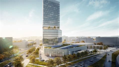 Bau des Porsche Design Tower und Porsche Zentrum Stuttgart läuft nach ...