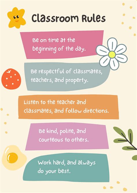 School Rules Poster Templates