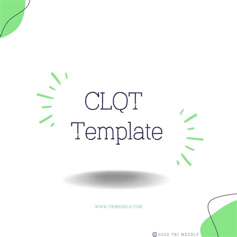 Cognitive Linguistic Quick Test Template — TBI MedSLP