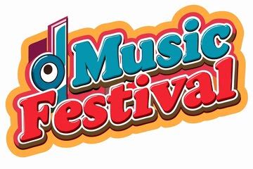 Music festival text for banner or poster design vector illustration 1 ...