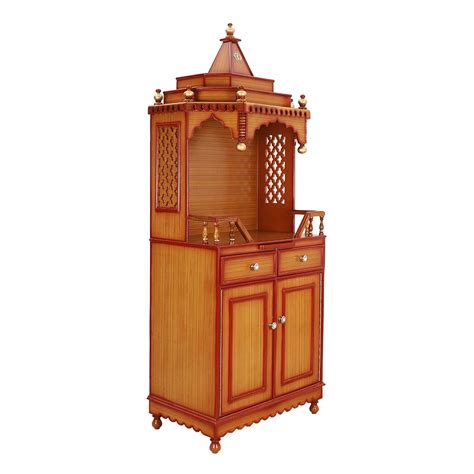 Brahma Kostha Teak Gold Floor Rested Big Mandir for Home – DZYN Furnitures