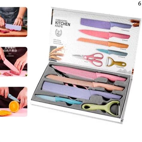 Jual pisau set/pisau pelangi/pisau dapur/pisau set kekinian/pisau dapur ...