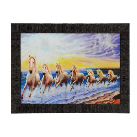 Running Lucky Horses Design Satin Matt Texture UV Art Painting ...