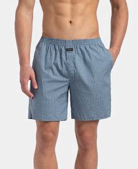 Buy Super Combed Mercerized Cotton Woven Checkered Boxer Shorts with ...