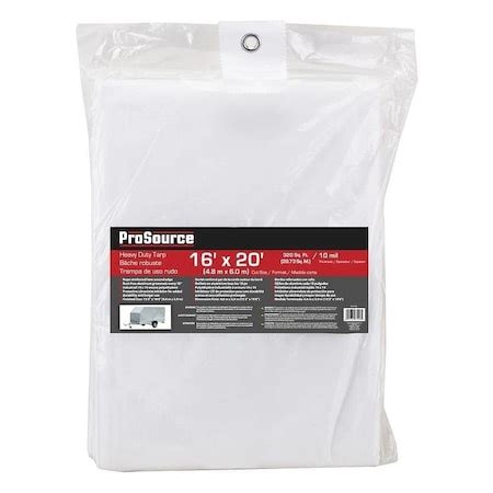 Prosource Tarp, White, Polyethylene TW1620 | Zoro