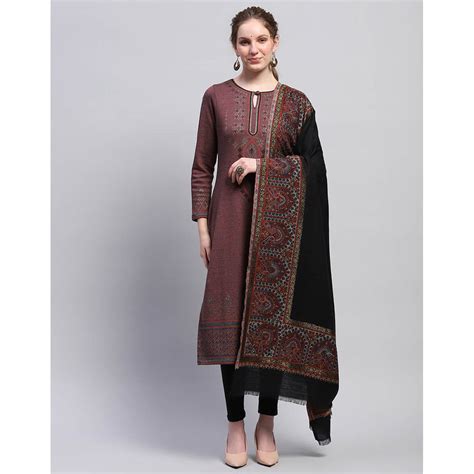 Buy Monte Carlo Womens Woven Black Shawl Online