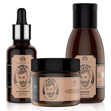 The Man Company Argan & Geranium Premium Beard Nourishment Kit - Beard ...