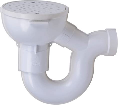 Oatey 2 in. PVC Floor drain with P-Trap and Cleanout - Bathroom Sink ...